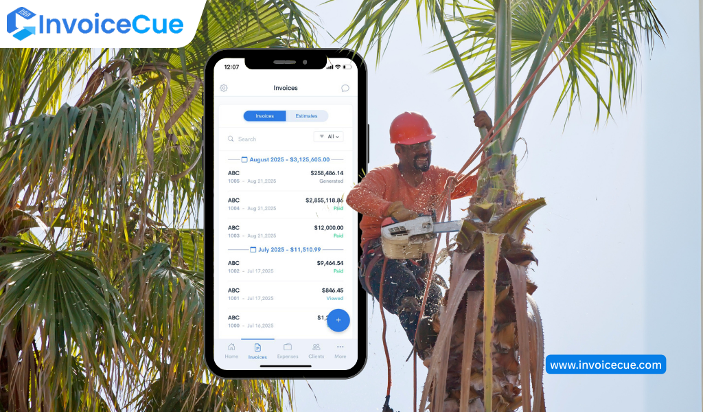 Mobile invoice app for arborists
