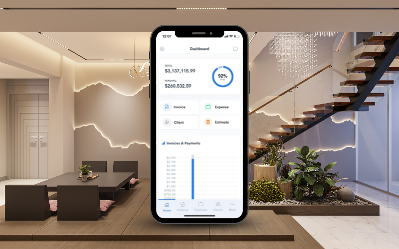 Key Features of the Interior Designers Invoice App