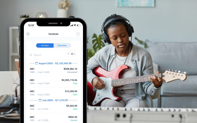Key Features of the Musical Gigs Invoice App